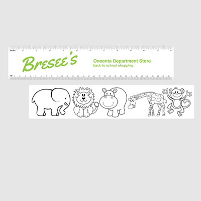 RU20-CRZ - Ruler, Coloring with Stock Back Zoo