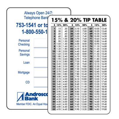 TT-10 - Tip Table Card