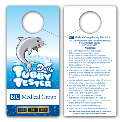 TT15- Tub Tester Hanger with Temperature Strip, Stock Design